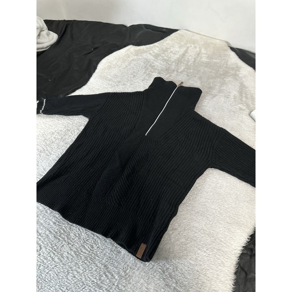 OBERMEYER Women's Small Limber 1/2 Zip Sweater Black 100% Wool - Picture 6 of 7